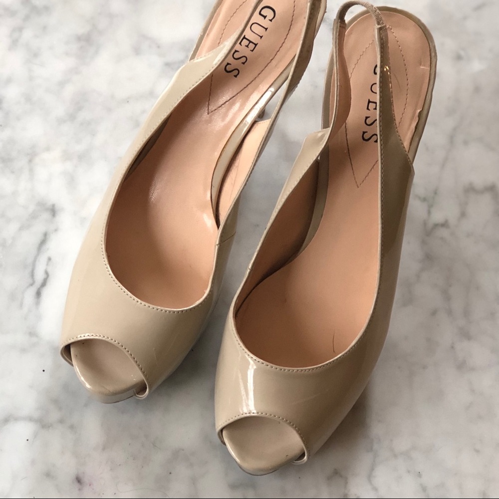 Guess peep toe slingbacks